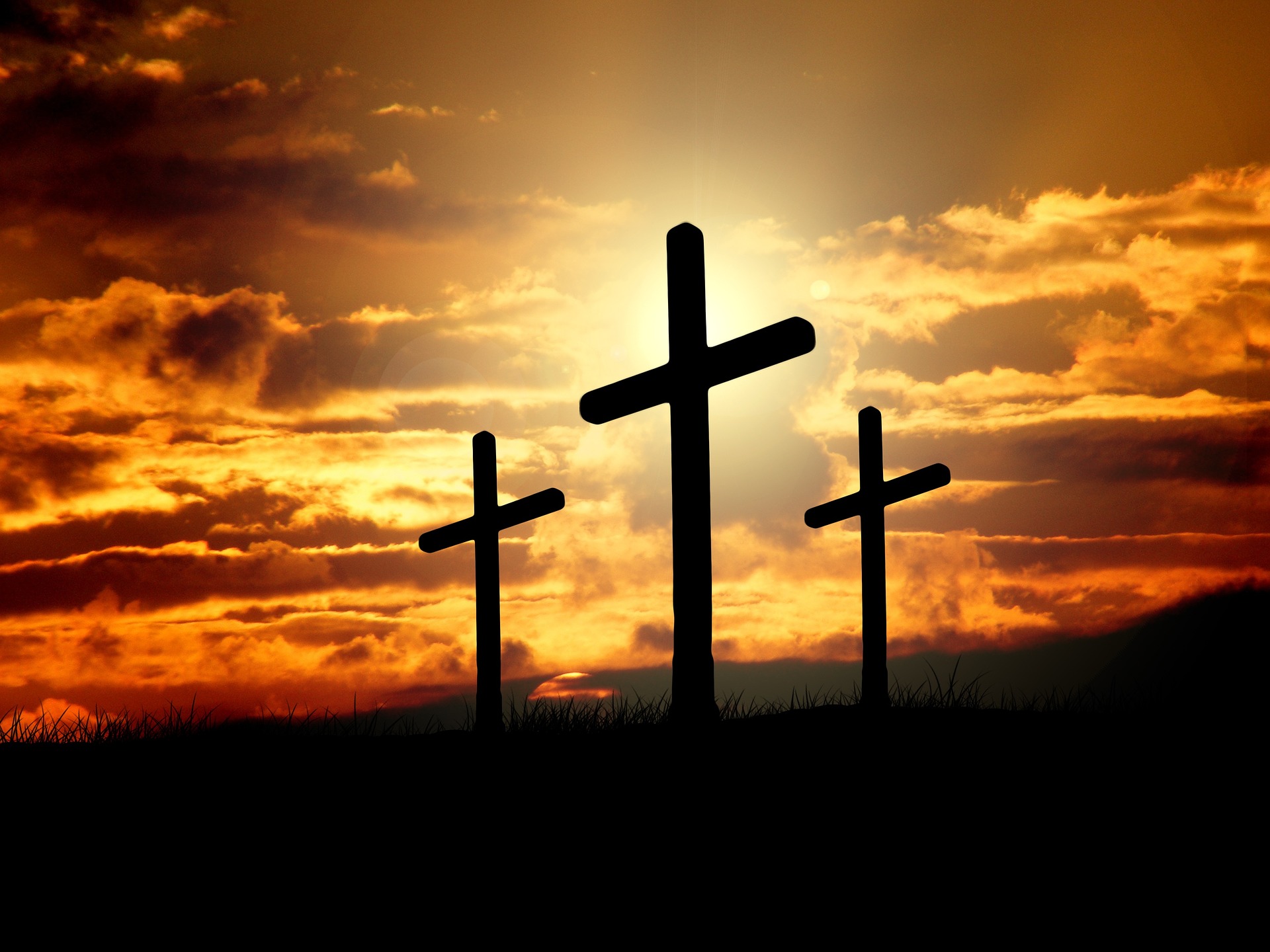 Three crosses in sillhouette